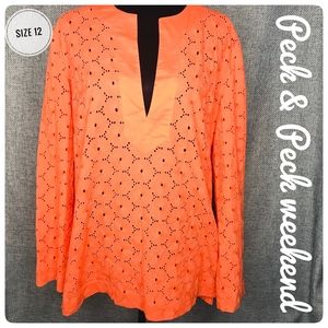 PECK & PECK ORANGE TUNIC
